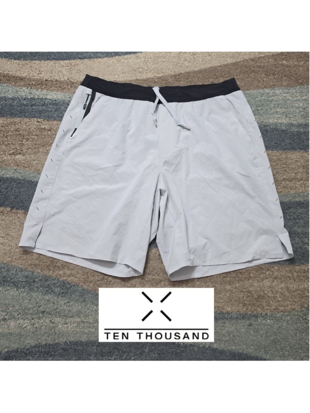 Ten Thousand Interval Shorts Mens XXL Gray Lined Gym Training 9” Inseam